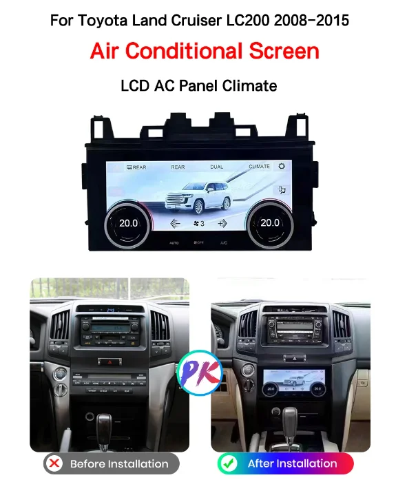 2 din The Newest Car AC Panel Screen For Toyota Land Cruiser LC200 2008-2015 Air Conditioner Climate Seating Control Touch Board