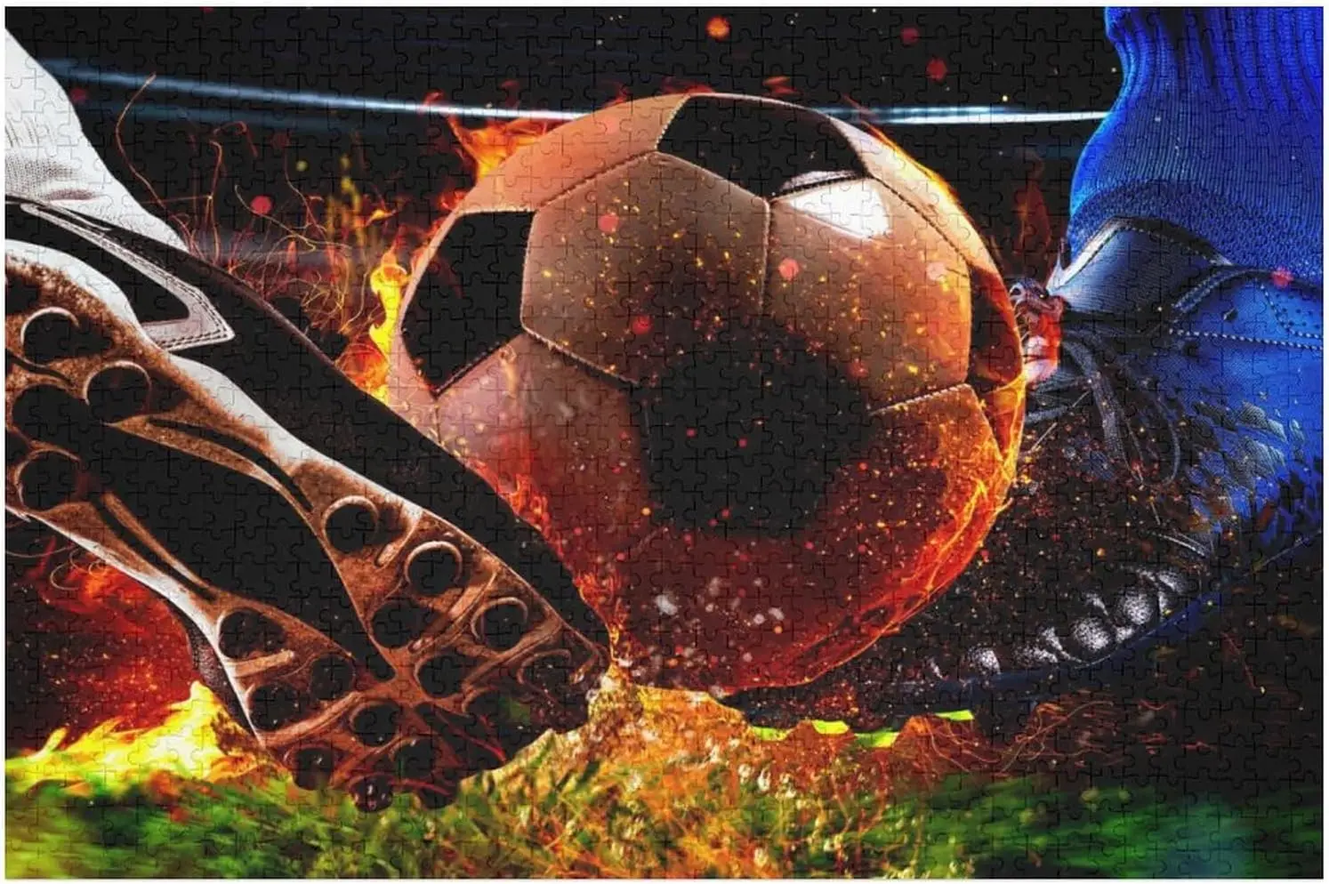 300/500/1000pcs Wooden Jigsaw Puzzle Football Competition Environmentally Floor Puzzles for Adults Kids Educational Toys