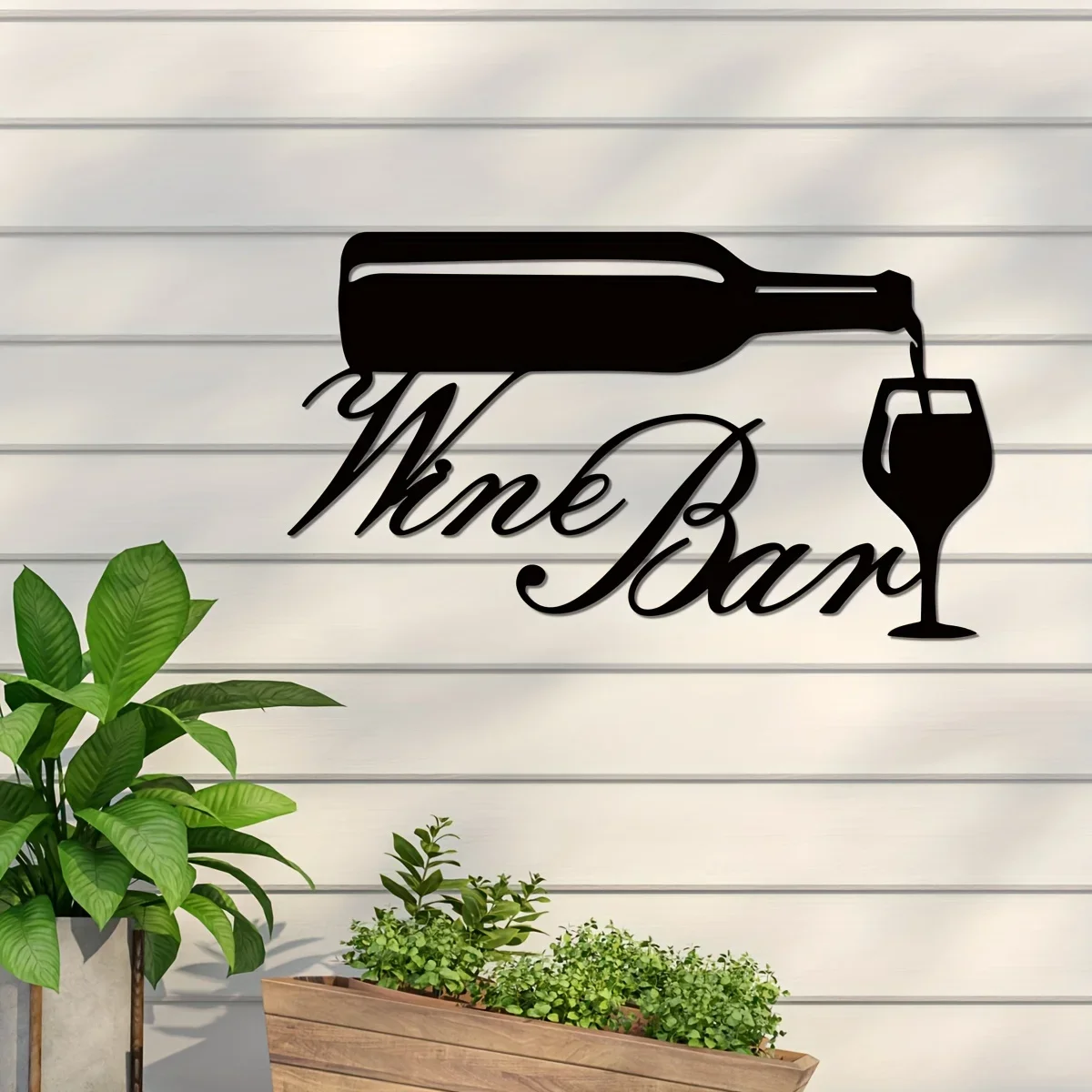 Wine Bar Metal Wall Art Sign Wall Sticker, Home Decor, Housewarming Gift for Kitchen Bathroom Living Room Bedroom Study Porch