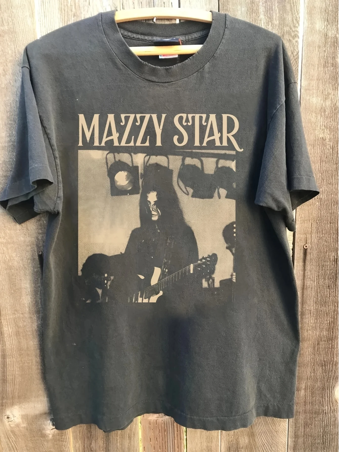 Mazzy Star Charcoal T-Shirt, lässiger Rundhalsausschnitt, für alle Jahreszeiten geeignet; Oversize-T-Shirt aus reiner Baumwolle für Paare im Streetwear-Stil.