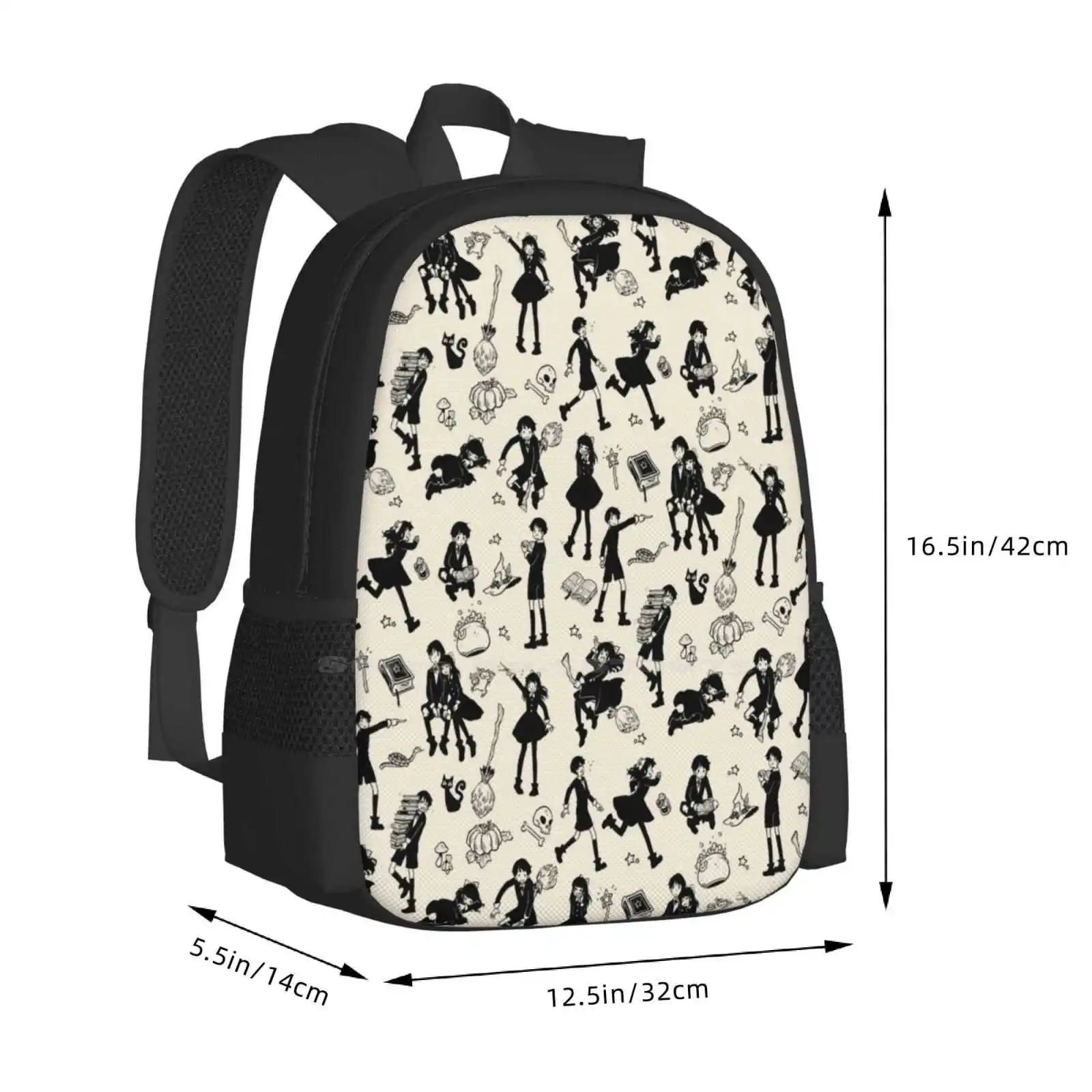 Magic Fashion Pattern Design Mochila, Bolsa de Viagem, Laptop, Escola, Saco, Magic Hooky, Webtoon, Bruxas, Quadrinhos, Bonito, Manga, Irmãs, Gêmeos