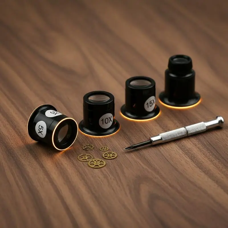 4PCS Watch Repair Tool Watch Repair 5 To 20 Times Magnifying Glass Goggles Goggles Watch Repairing Magnifying Glass Set