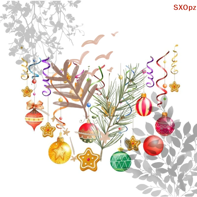 Removable Waterproof Christmas Window: Electrostatic Cling Vivid Designs Home Party Decor
