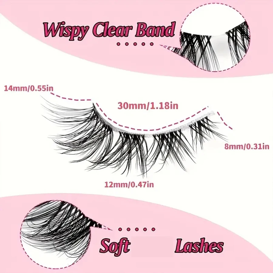 5 Pair Mango Eye False Lashes Set, Full Strip Design + Outer Corner Extension｜Beginner-Friendly Natural Manga Eye Makeup Inspira