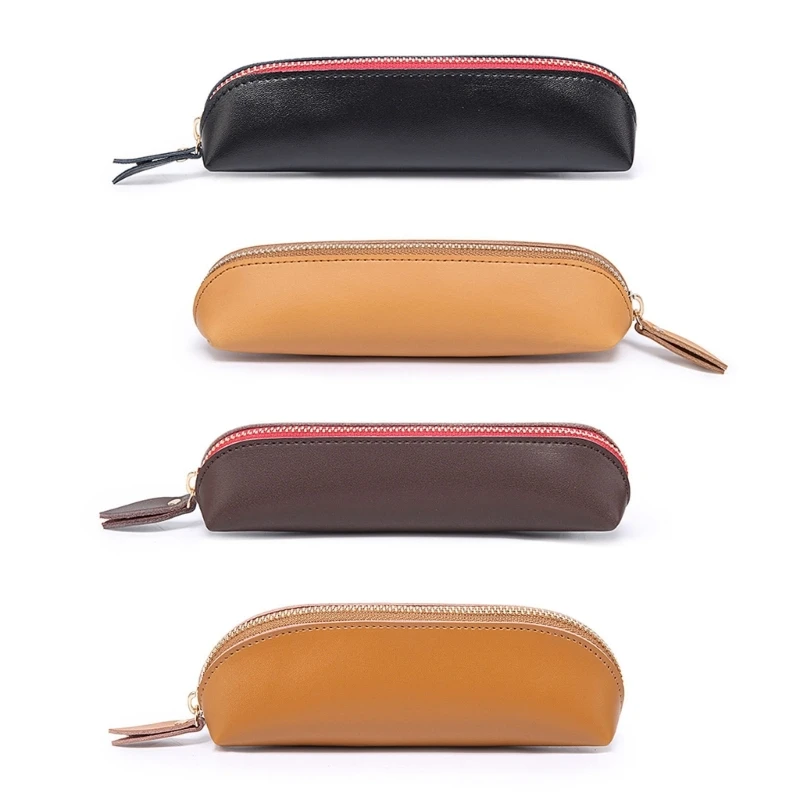 20CB Borsa per cancelleria Astuccio in pelle Astuccio per penne durevole con cerniera Borsa per trucco Astuccio per occhiali per