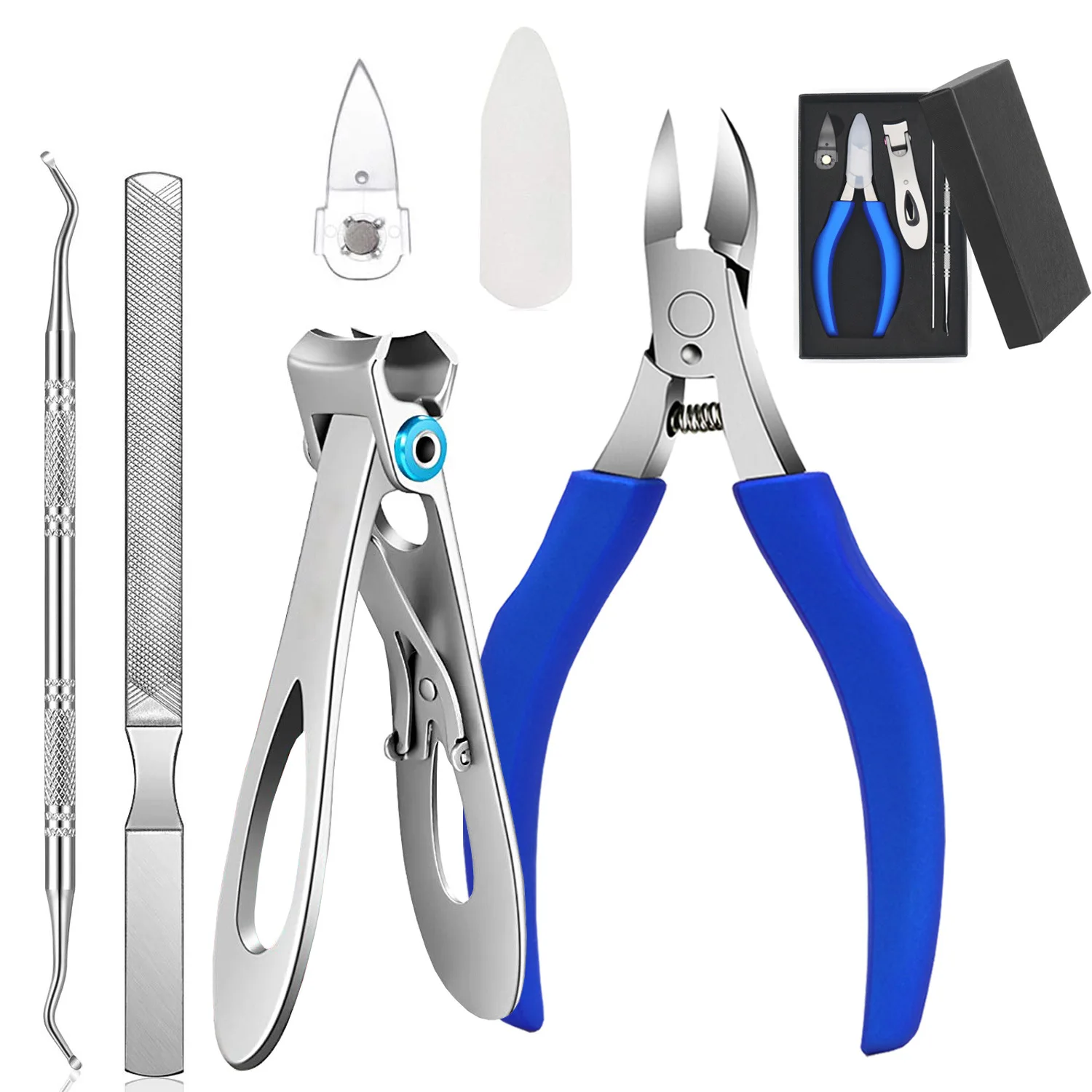 Feet Toenail Clippers Set Professional Thick Ingrown Toe Nail Clippers Men Seniors Pedicure Clippers Toenail Cutters Nail Tools