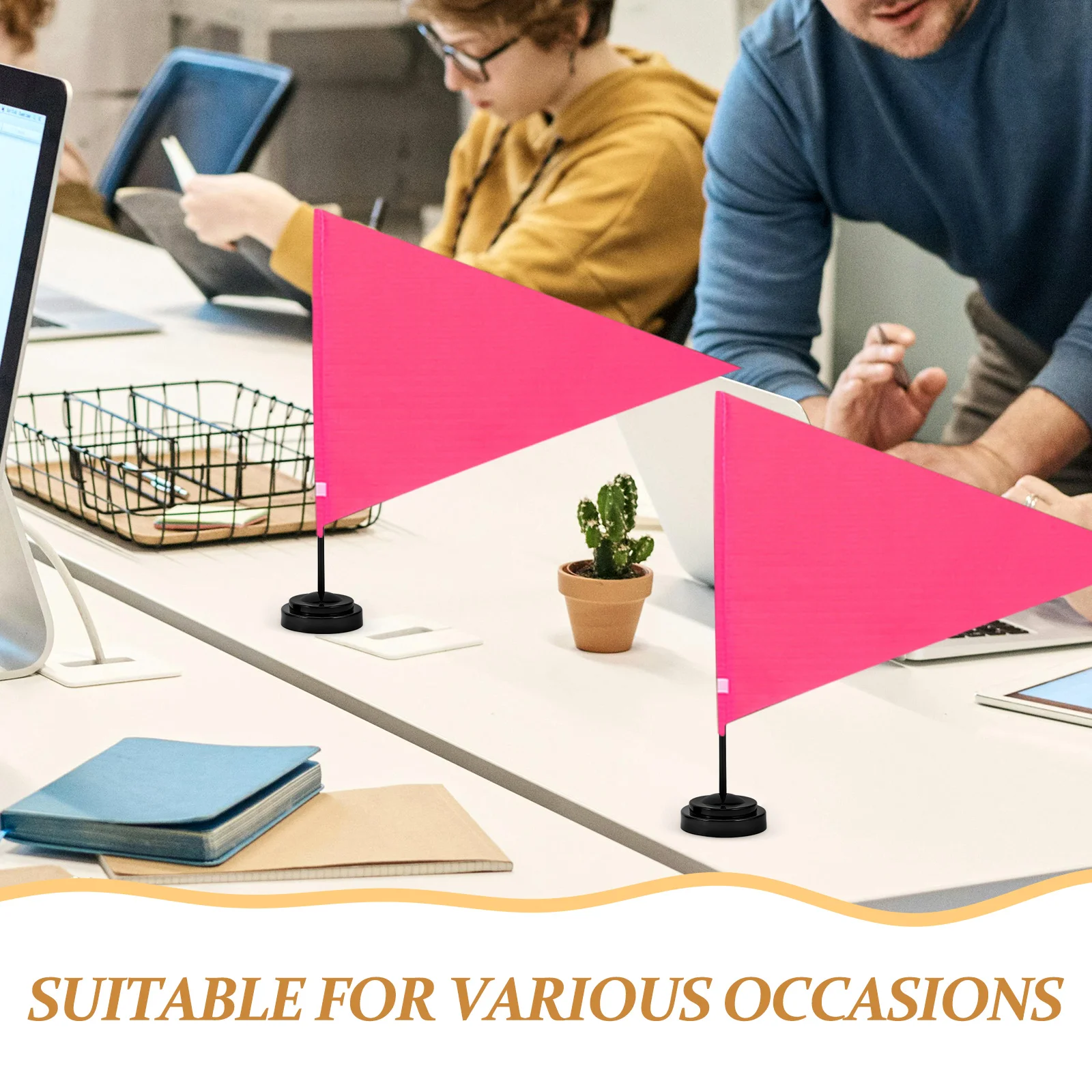 

6 Pcs Flag Pole Fixed Mounting Desktop Base Sticks Holder Stand Office Fixing Table Dad