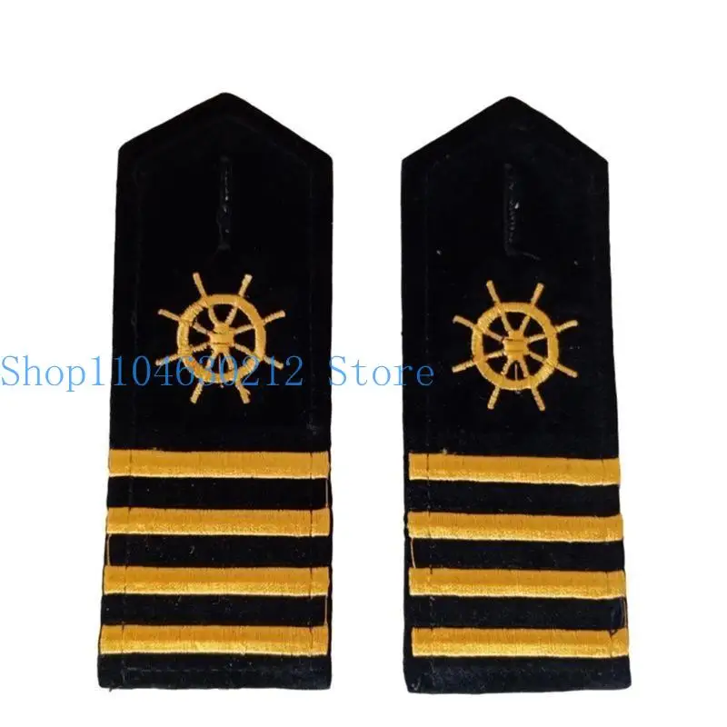 

652F Professional Security Guard Epaulets Captain Embroidered Designs for Drama