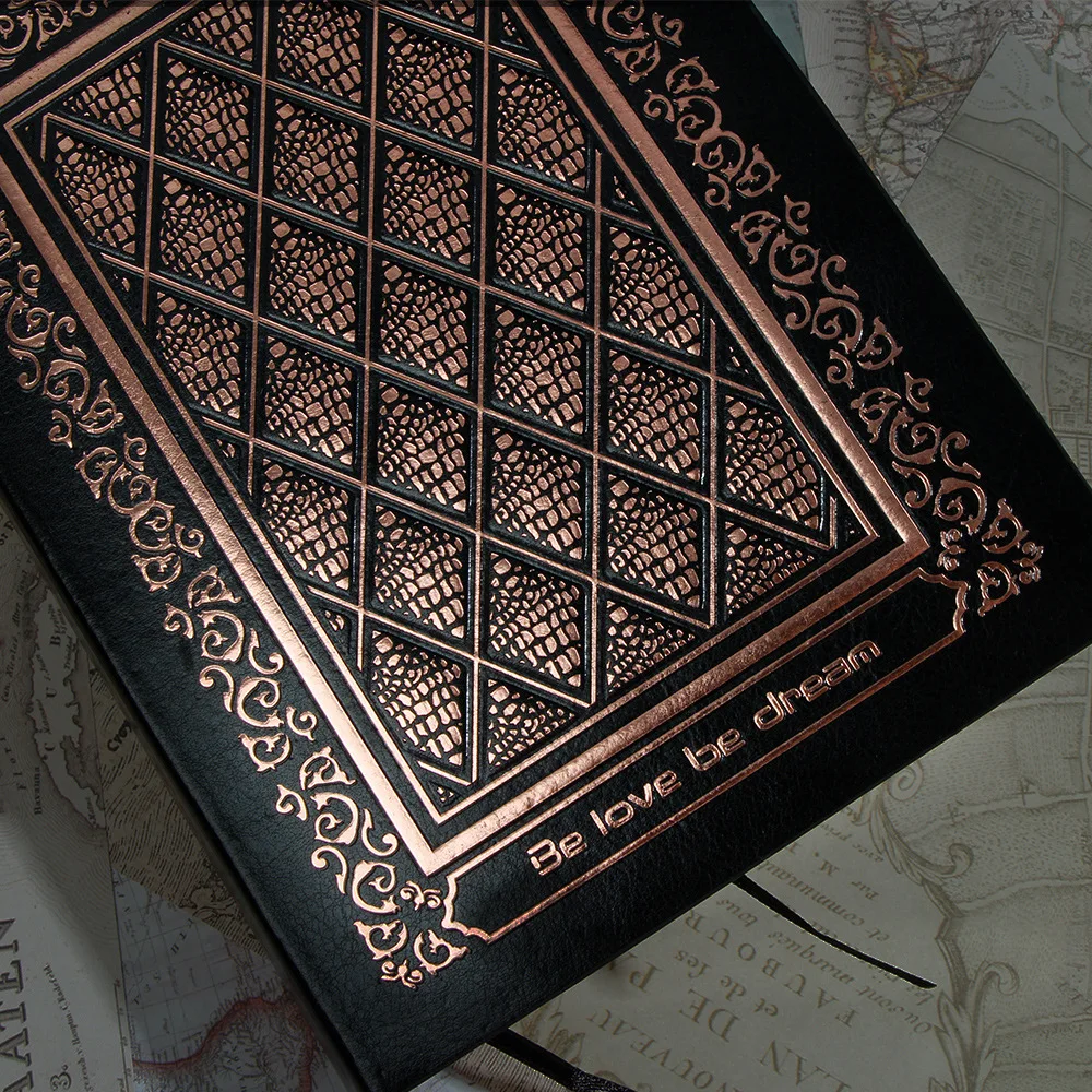 B6 Hardcover Notebook Foil embossing 208 sheets Blank Kraft Pages Bible Diary