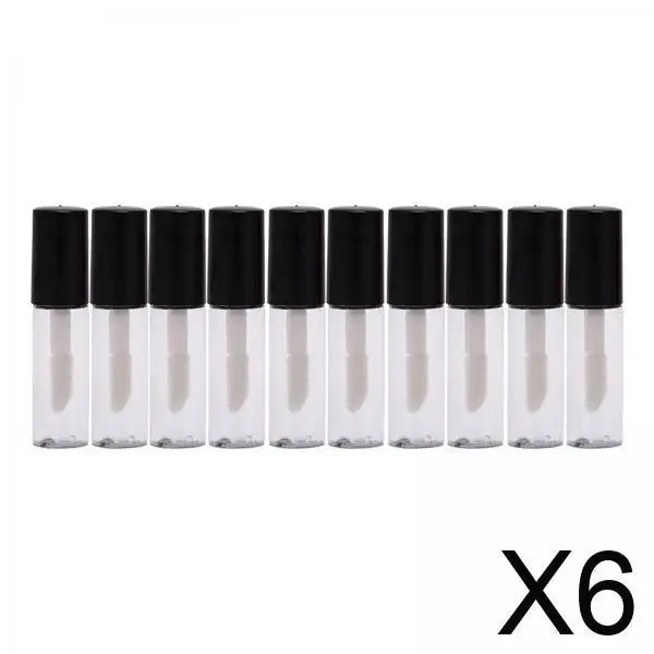 Tubes de baume à lèvres vides rechargeables, conteneurs noirs, bouteilles cosmétiques, brosse douce pour femmes et filles, bricolage, fabrication de rouge à lèvres, taille de voyage