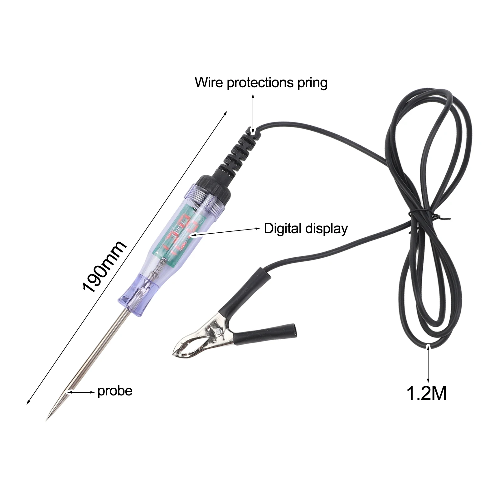 Automotive Circuit Tester 390V Voltage Detector Pen with Steel Probe and LED Indicator for Accurate Wire Testing
