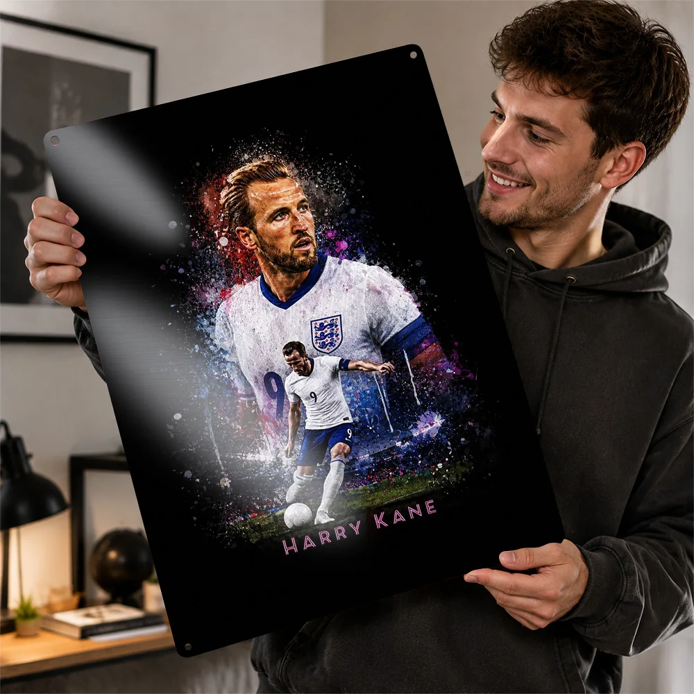 Harry Kane Football Aluminum Poster Personalized Metal Sign Matchday Hero Style Wall Art Made For Stadium Enthusiasts In Study