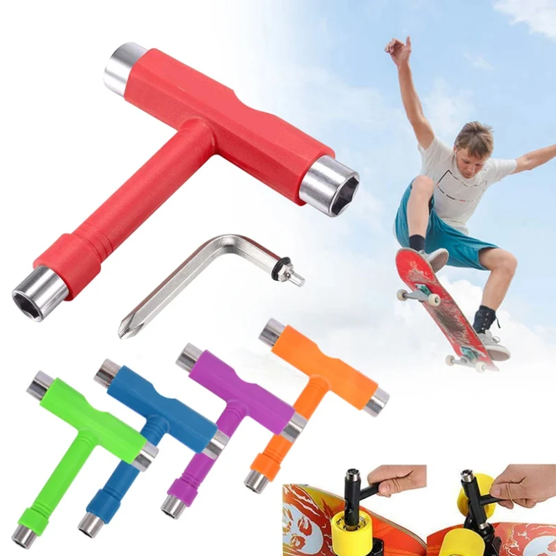 T Shape Skateboard Wrench Professional T Type Allen Key Longboard Skateboard Tools Board Roller Skate Wrench Tools Parts