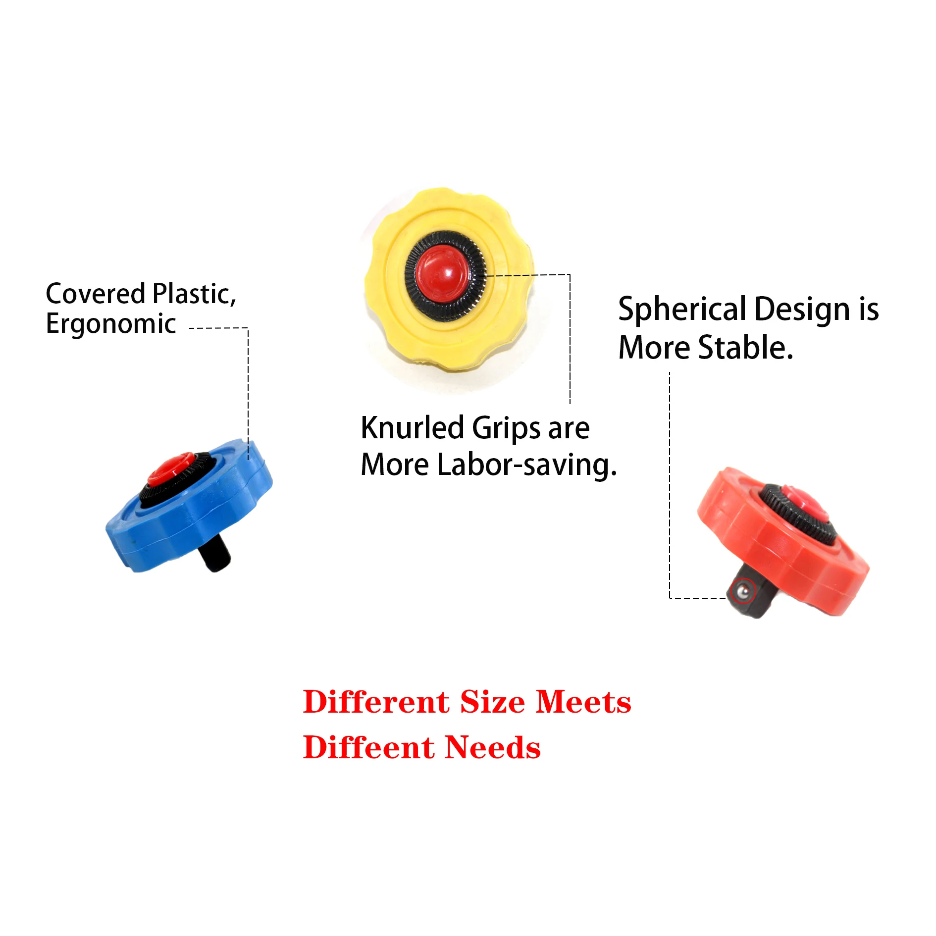 Mini Ratchet Socket Wrench Covered Colorful Plastic Palm Ratchet Socket Finger Reversible Ratchet Handle 1/4“ 3/8” 1/2” Drive