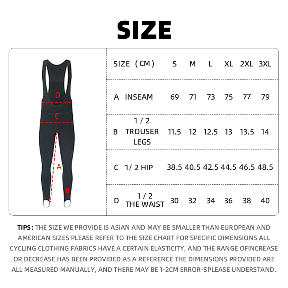 YKYWBIKE Herren Winter Radsport Lange Latzhose Tights 5-15 ° C Thermo-Fleece Rennrad-Langhose MTB Mountainbike Trägerhose – Detail 1
