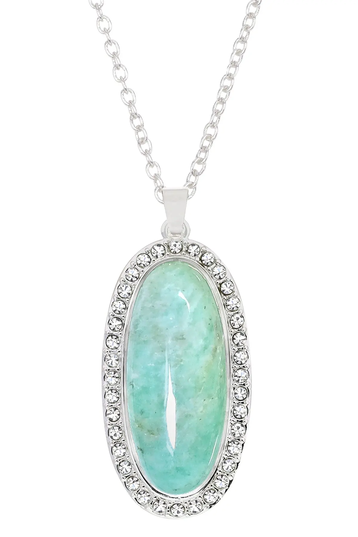 

Russia Amazonite Halo Pendant Necklace Jewelry