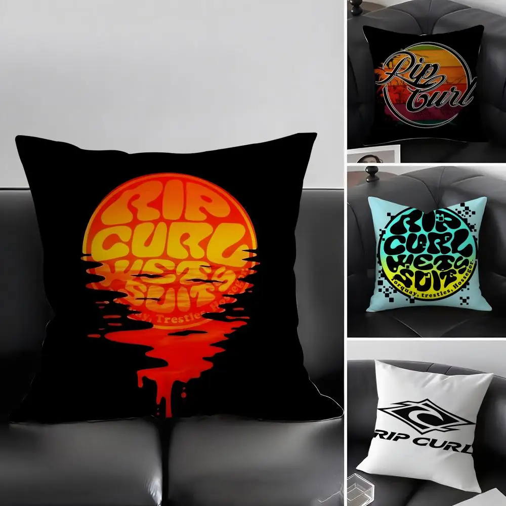 R-Rip CurlL Logo Cushion Cover Pillowcase Ultra Soft Skin Friendly Fabric Cloud Like Comfort & Concealed Zipper