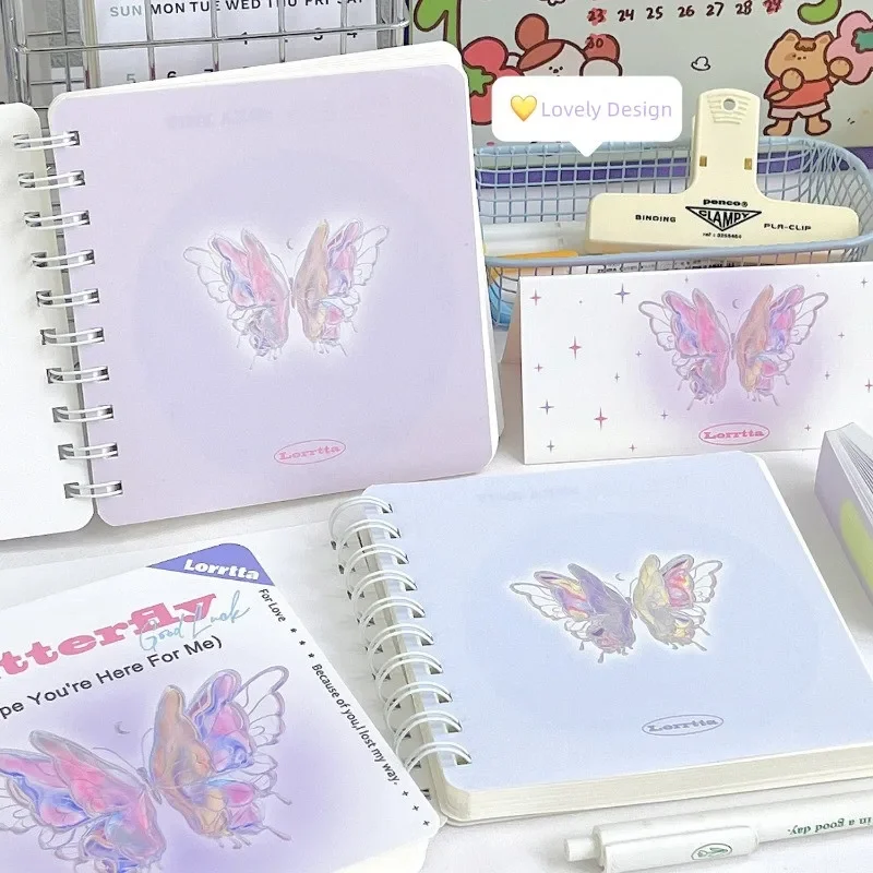 100 Sheet Creative Notebook Kawaii American Style Butterfly Time Schedule Scrapbook Diary Lovely Stationery Notepad Student