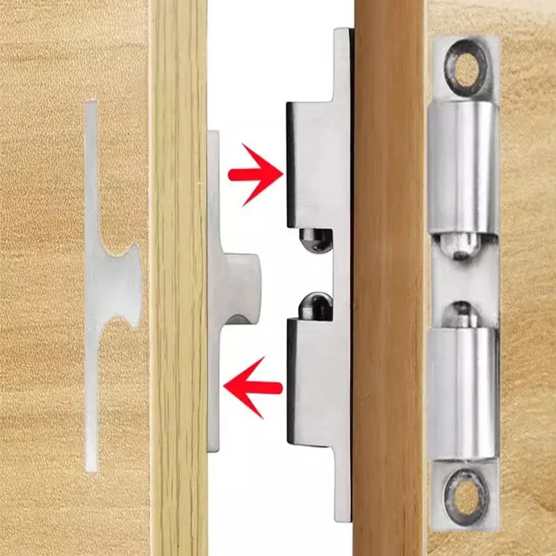 5/1pcs Furniture Door Ball Latch Brass Double Roller Spring Ball Catch Latches Cabinet Closet Door Adjustable Tension Latch