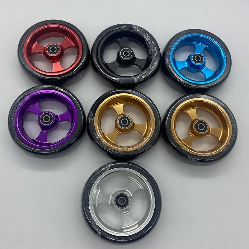 

5 Inch Wheelchair Front Wheel Accessories Aluminum Alloy Lightweight Flexible Pu Solid Tire