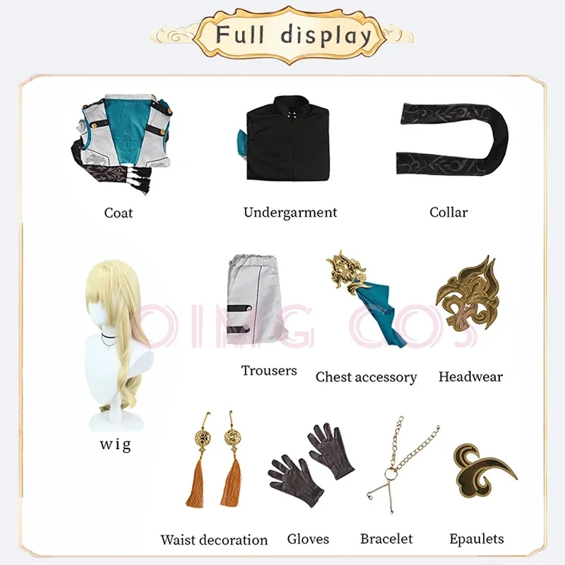 Luocha Cosplay Costume Honkai Star Rail Carnival Uniform Wig Anime Halloween Costumes Men Game