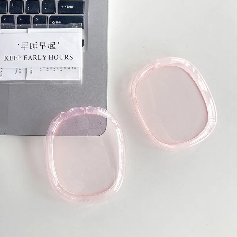 جراب ملون شفاف لسماعات AirPods Max ، جلد شفاف من البولي يورثين الحراري الناعم ، مضاد للخدش ، غطاء واقي للغاية ، لطيف