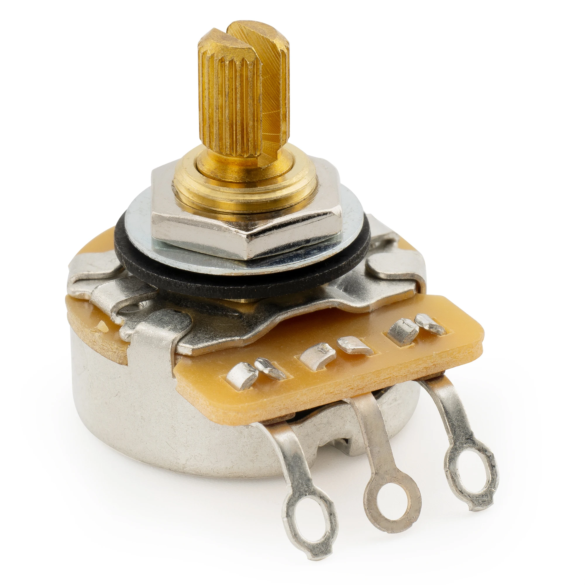 CTS 450G Vintage Tone/No-Load A250K Pot Brass Short Split Shaft 1/4 Inch 10% Audio Taper Potentiometer for Electric Guitar Bass