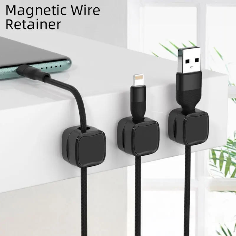 8PCS Magnetic Cable Organiser Clips Cable Management Wire Manager Cord Holder Charging Cable Winder Wall Mounted Hook for Home