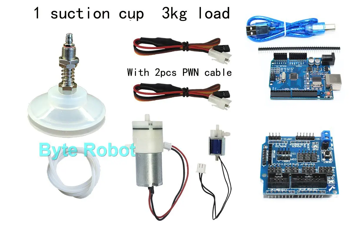 Ventosa per pompa a vuoto con braccio meccanico da 0,3/1/3/6/10/20 kg con ventosa per interruttore di controllo PWN per braccio robot per UNO R3 programmabile