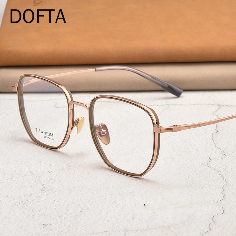 DOFTA Ultra Light Pure Titanium Prescription Glasses Frame Men Retro Myopia Optical Eyeglasses Frame Women Eyewear 5875