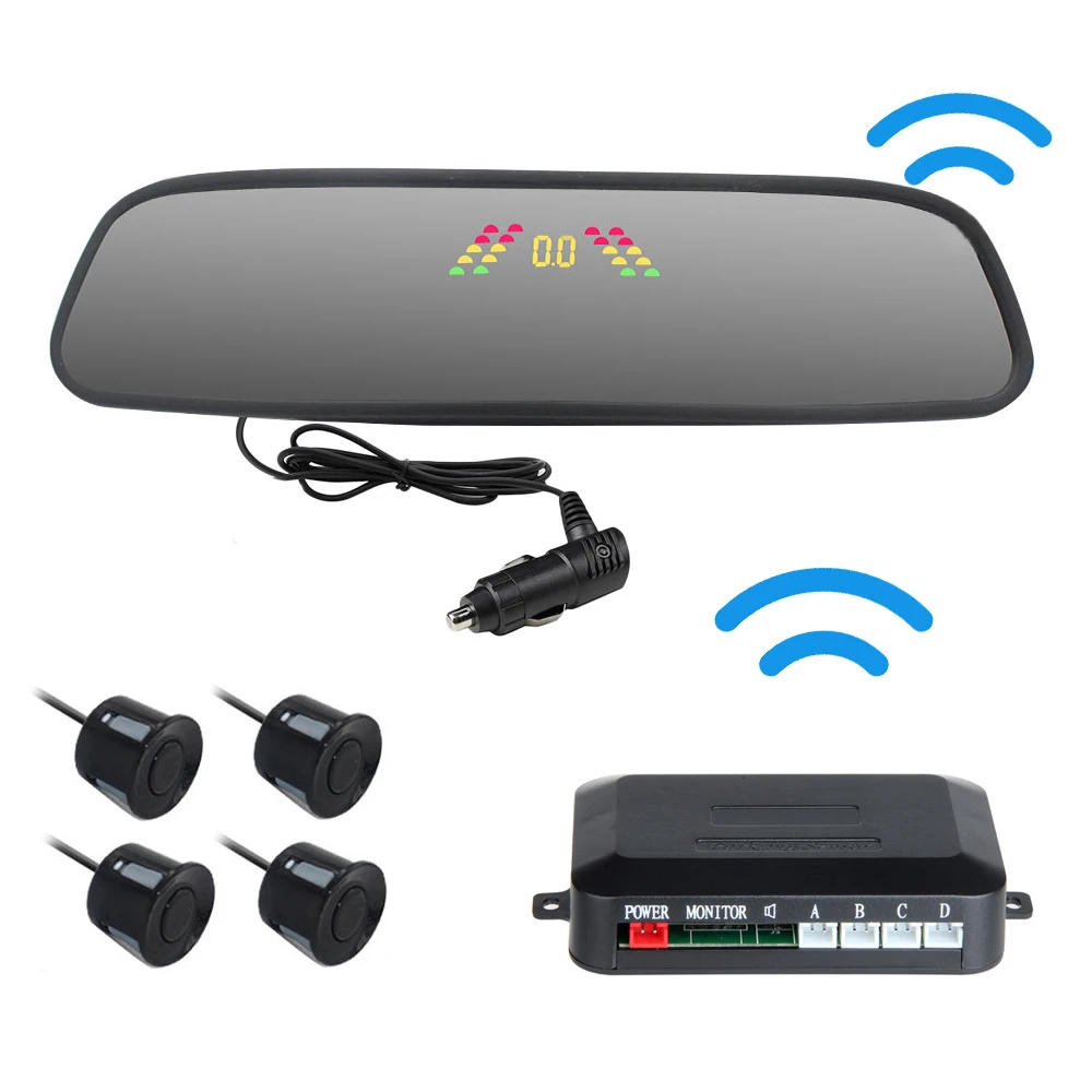 

Car Vehicle Parking Sensor System Rearview Mirror Buzzing Probe Reverse Backup Radar Monitor System Detecting Distance