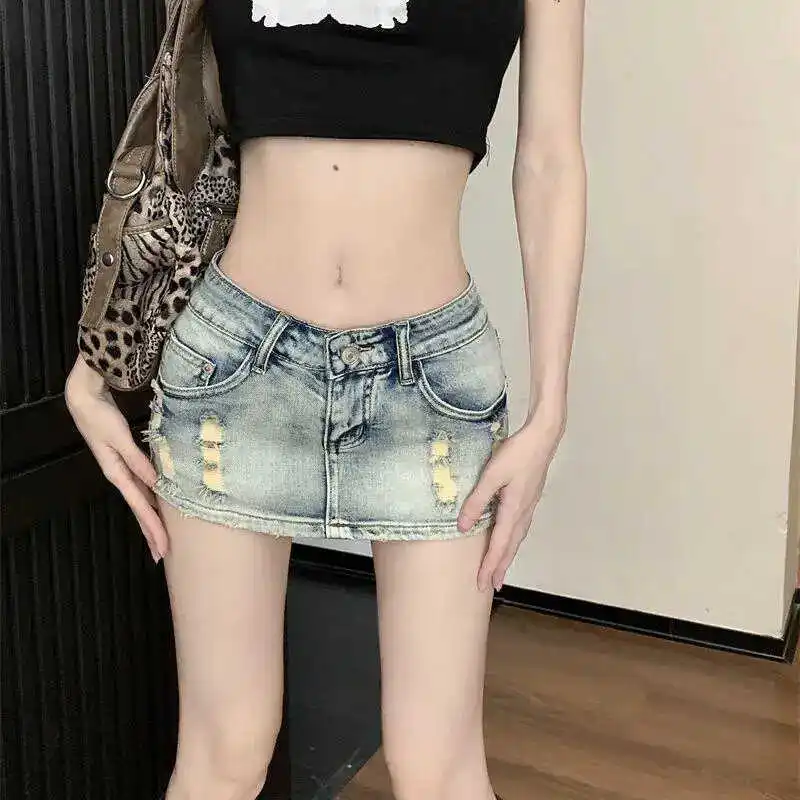 

American Style Hot Girl-Lifting Skirt Women Summer New Low Waist Anti-Exposure Bodycon Skirt