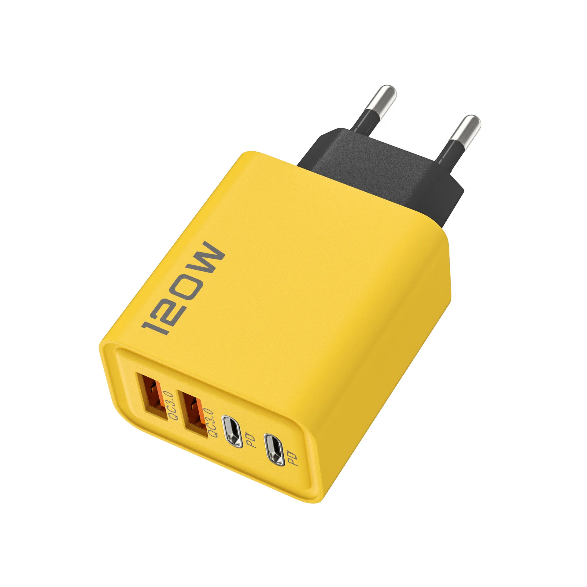 4-Port 120W USB-Ladegerät QC3.0 USB Typ-C Schnellladegerät Telefonadapter Typ-C Telefonladegerät EU/US-Stecker für iPhone Samsung Xiaomi
