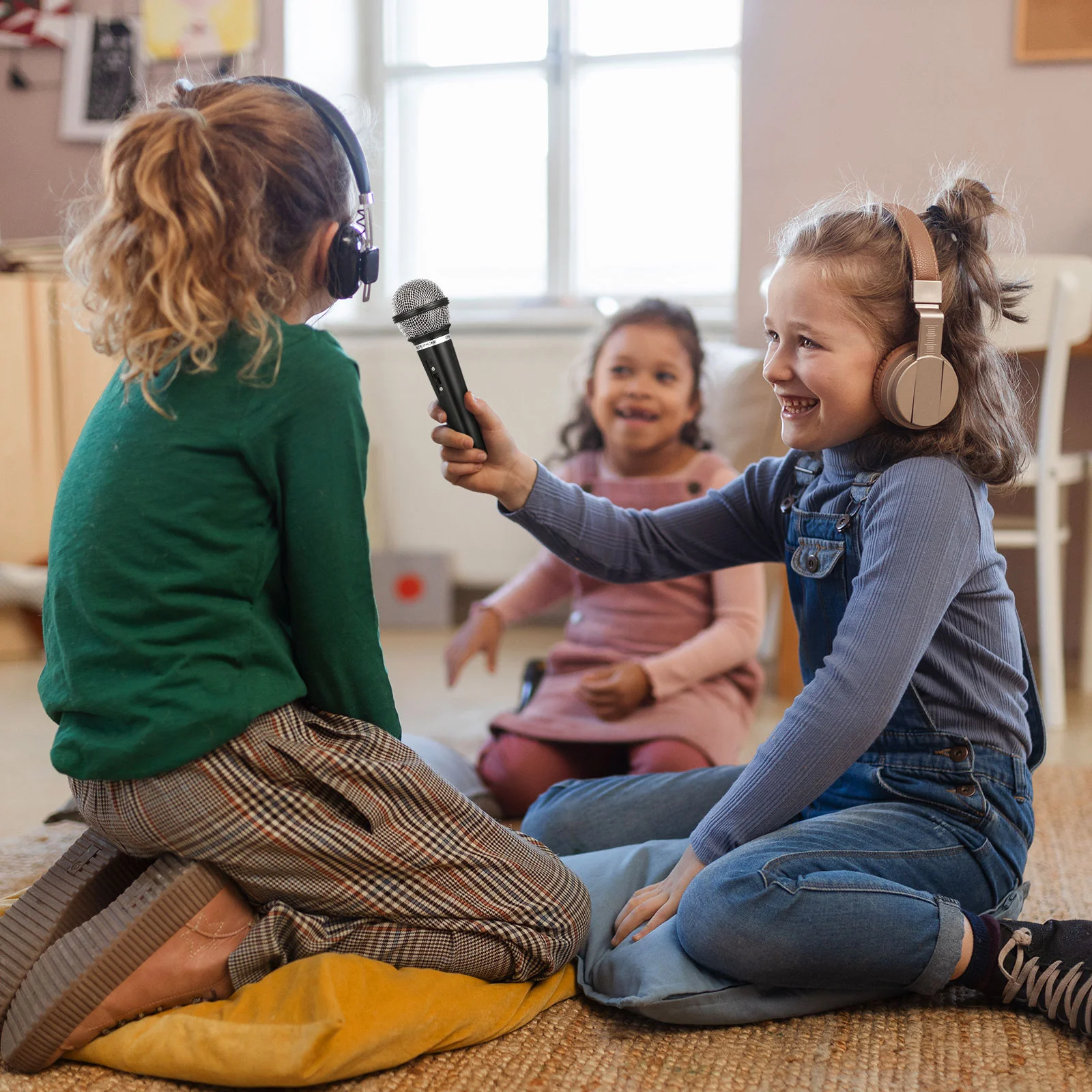 Juguetes para niños, modelo de micrófono de simulación, accesorios para niños, juego de simulación, bebé negro