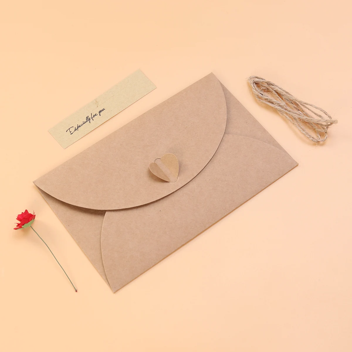 

Креативное винтажное поздравление из крафт-бумаги, сушеные цветы ручной работы, благословение, спасибо на День святого Валентина, день рождения, свадьбу (размер L, красный Ro