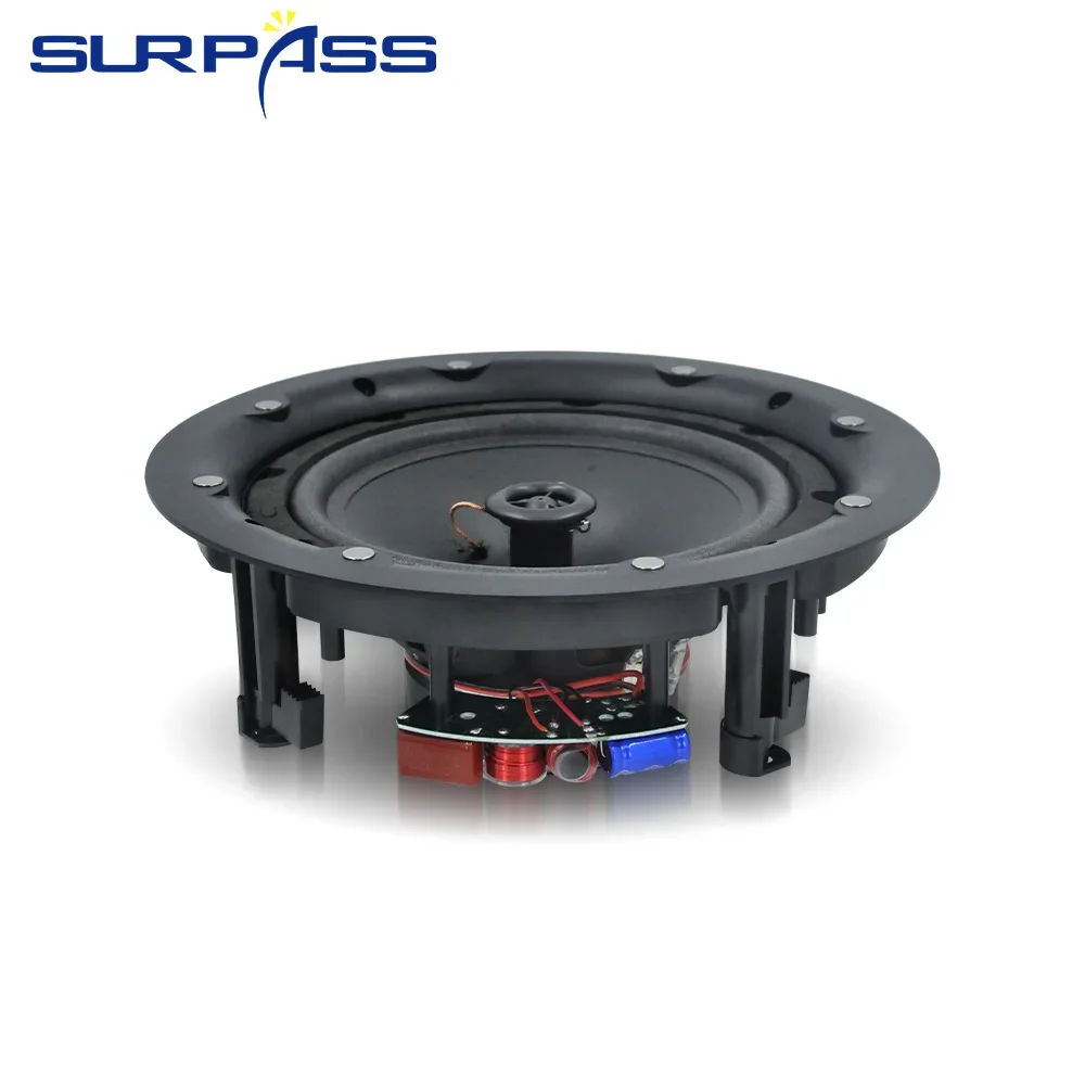 8 Inch 40W Dustproof Ceiling Speaker 2 Way Frameless Recessed In Ceiling Wall Speaker Home Theater Sound System for Indoor Audio