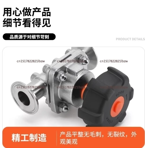 Sanitary Quick Install Diaphragm Valve 316L Stainless Steel Tri-Clamp for Beer, Dairy Products