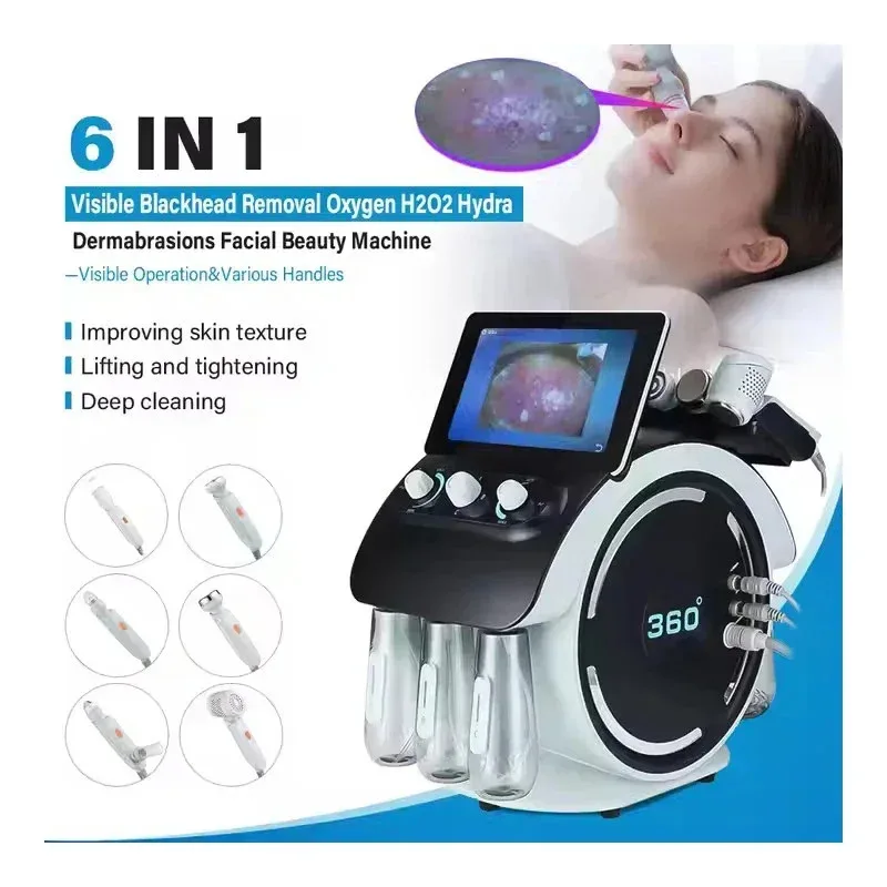 

2025 H2O2 Hydro Dermabrasion Facial Machine 6-in-1 Oxygen Visual Scalp Treatment for Facial Skin Rejuvenation