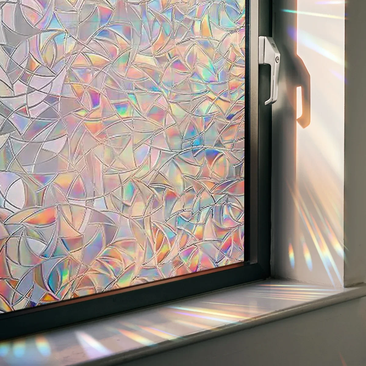 

2pcs DIY Scaly Transparent Colorful Sunlight Window Stickers, Static Electricity Glass Stickers That Can Be Cut for Home Decor