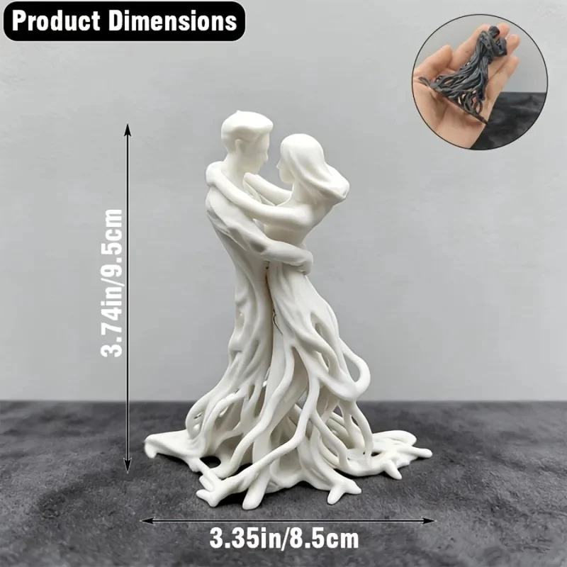 3D‑Printed Eternal Embrace Art Sculpture, Soul Mates Couple Figurine, Romantic Home Decor for Weddings, Valentine's Day, Christm