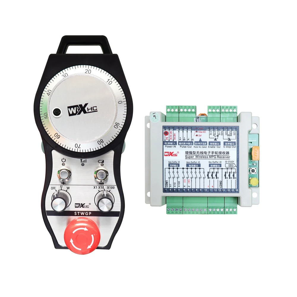 

Wixhc 2-Axis Wireless Remote Control MPG Pendant for Vertical CNC Lathe Machine Use - for Right And Left Cutter Operations