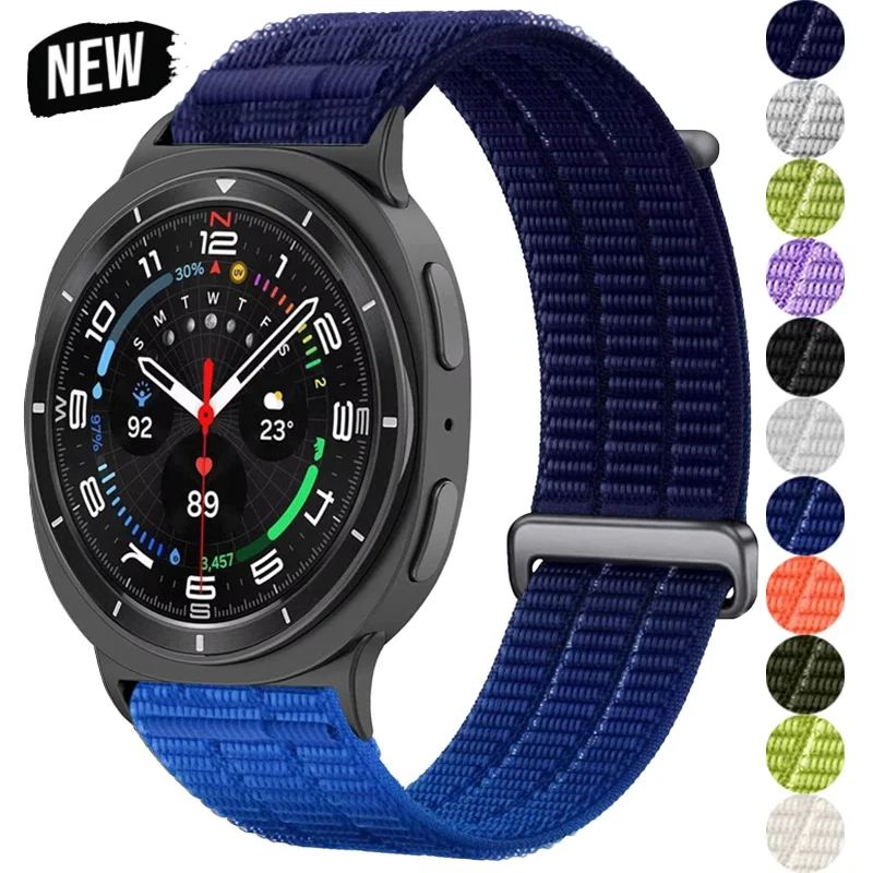 Nylon Strap for Samsung Galaxy Watch 9/8/8 Classic Breathable Band for Galaxy 9 8 44 40mm/8 Classic 46mm Bracelet Belt