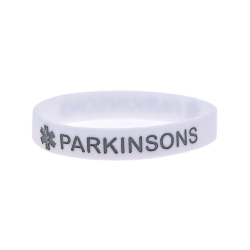 50 Stück Parkinson-Medizinische Notfall-Silikonarmbänder, Notfall-ID-Gummiband, Armreif für ältere Patienten zur täglichen Warnung – Detail 6