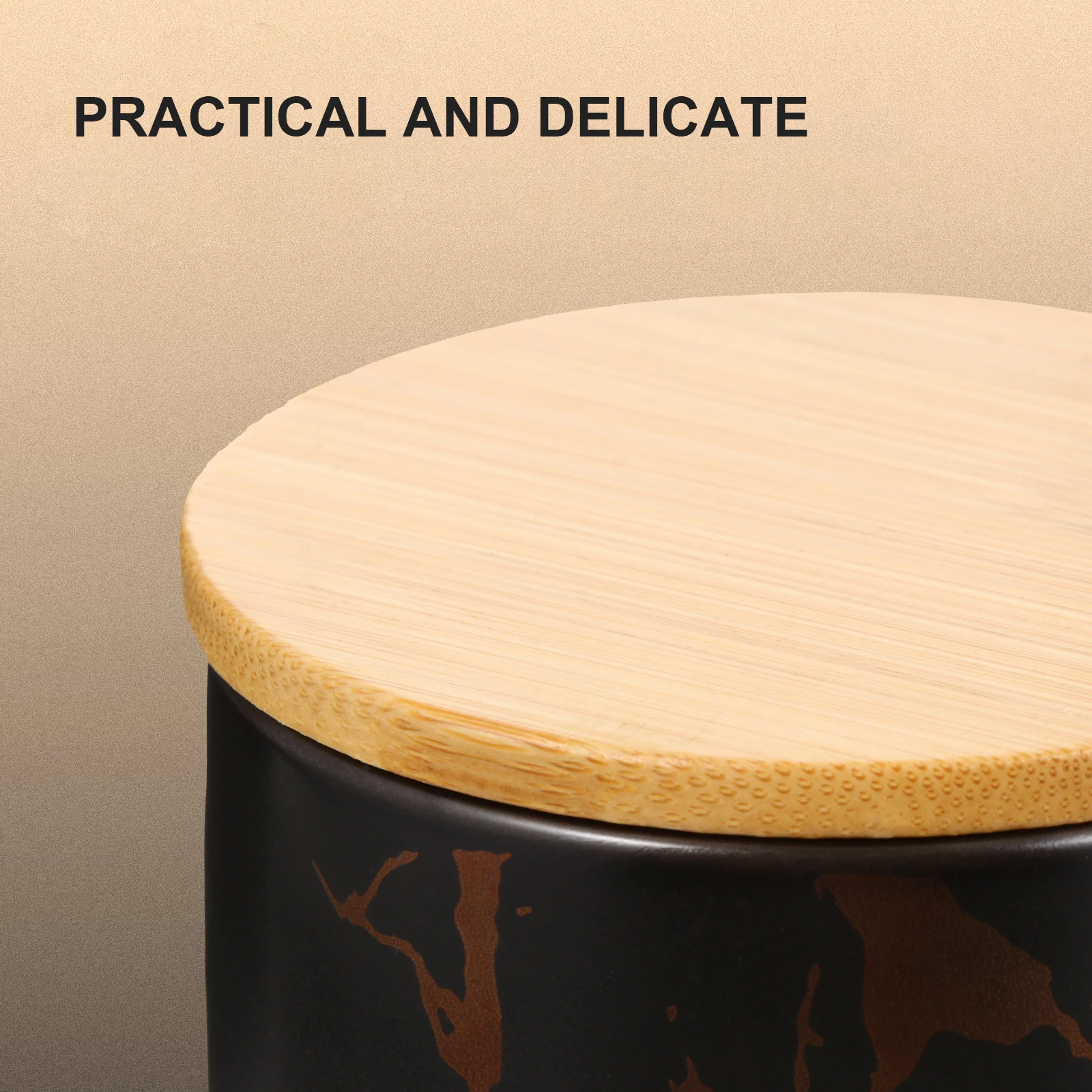 

Airtight Ceramic Storage Jars with Bamboo Lids Sealed Canisters for Tea Dried Fruits Coffee Beans Cotton Swabs Reusable Moisture