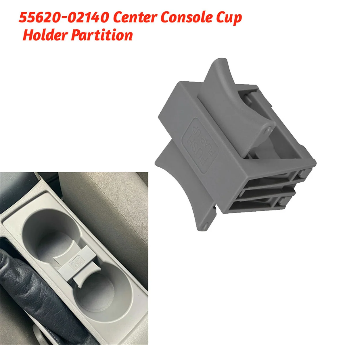 Car Center Console Cup Holder Partition 55620-02140 for Toyota Corolla 2009-2013 Folding Removable Cup Holder Gray