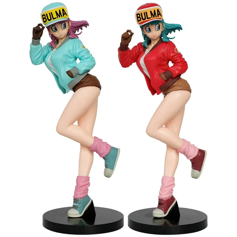 Dragon Ball Anime Figure Model para Crianças, Chapéu Casual, Figurinhas Bulma, Brinquedos de Decoração, Presentes de Aniversário, 26cm, Novo