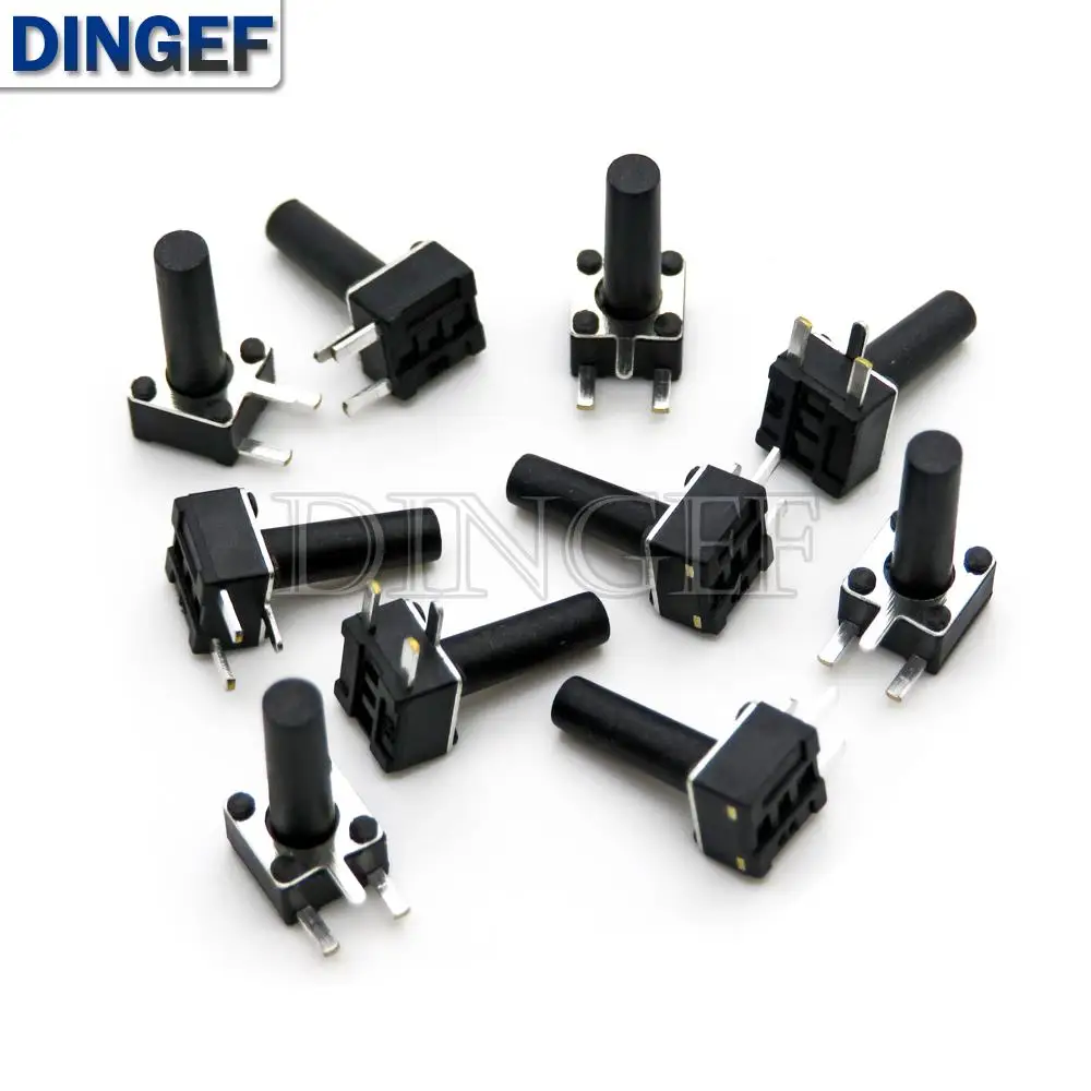 50PCS 4.5X4.5 Micro Switch 4.5*4.5 3P Button Momentary Tactile Tact Push Side 3Pin DIP 4.5X4.5X3.8/4.3/4.5/4.8/5/6/7/8/9/10mm