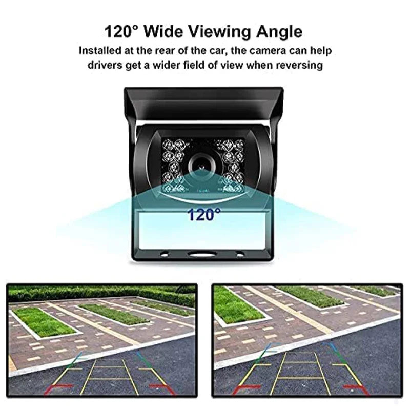 Bileeko 7'' 1080P Hd Rear View Monitor Car Rear Reversing Camera  Parking Assistance,For Rvs,Vans,Trucks,Camping Cars