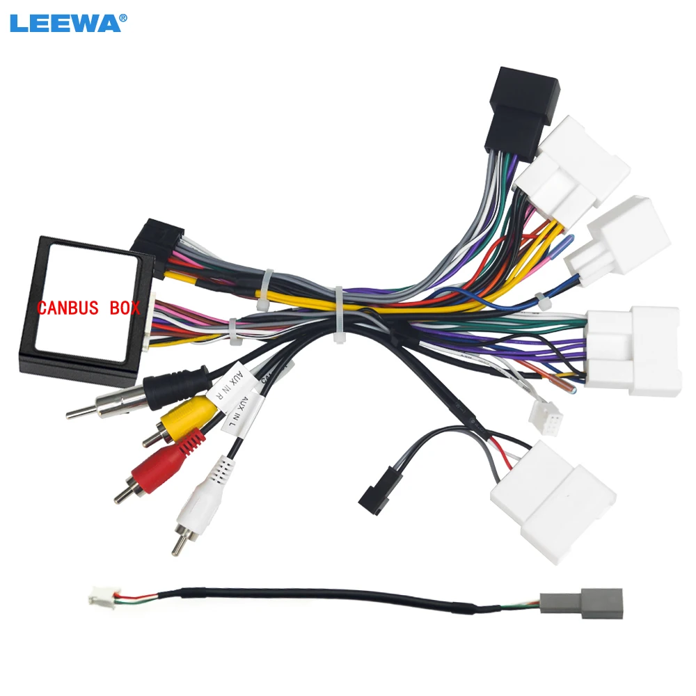LEEWA Car 16pin Power Cord Wiring Harness Adapter With Canbus For Toyota Prado/Highlander/Harrier/Corolla Cross/Frontlander Head
