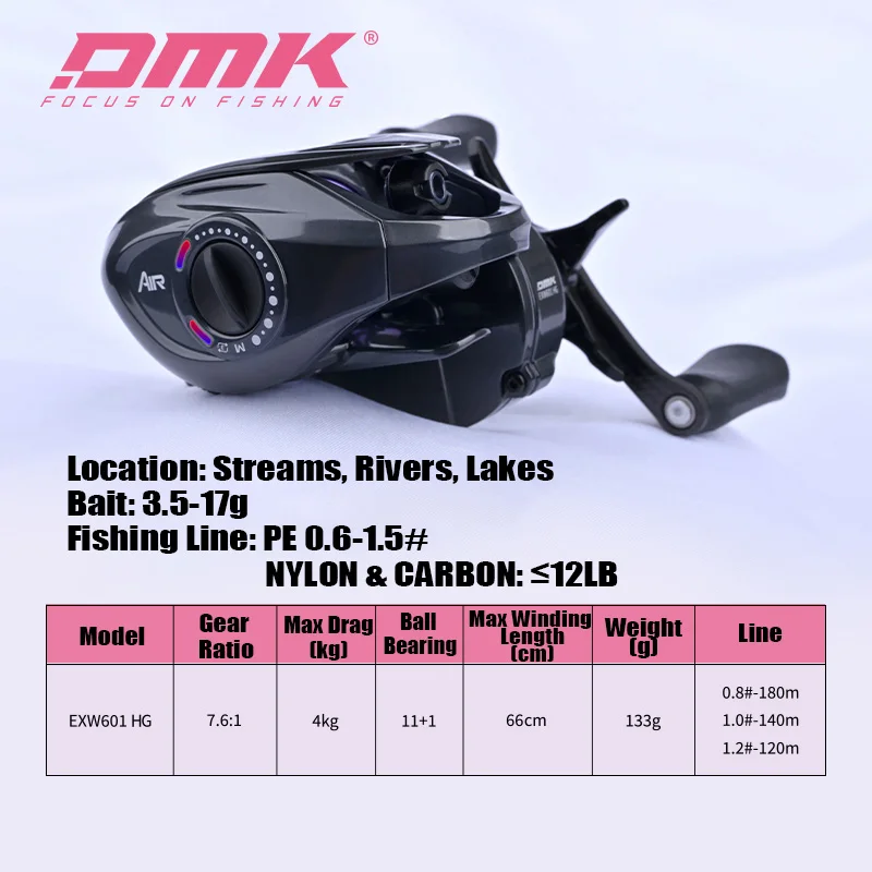DMK CHEETAH XINGRUI carrete de pesca ligero resistente tres modos